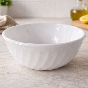 Fire-King Anchor White milk glass swirl mixing bowl